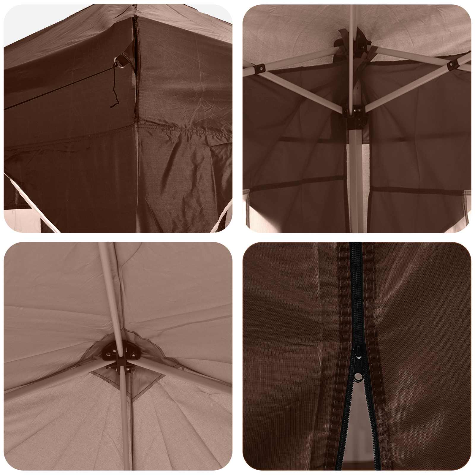 Pop-up Partyzelt 575 x 288 x 245 cm Braun Oxford-Stoff
