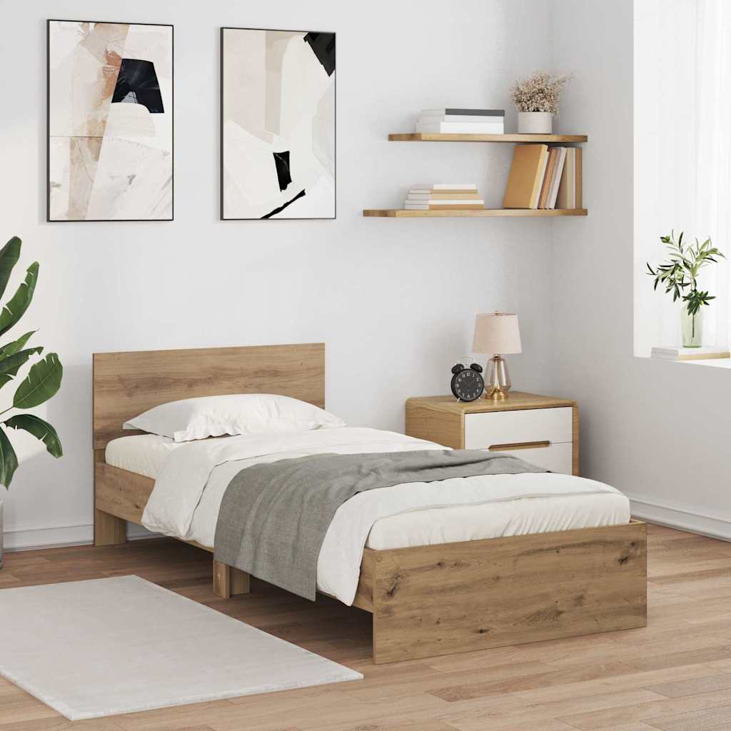 Bettrahmen Artisan-Eiche 100 x 200 cm Holzwerkstoff