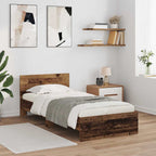 Bettrahmen mit Kopfteil Altholz 90 x 190 cm Holzwerkstoff