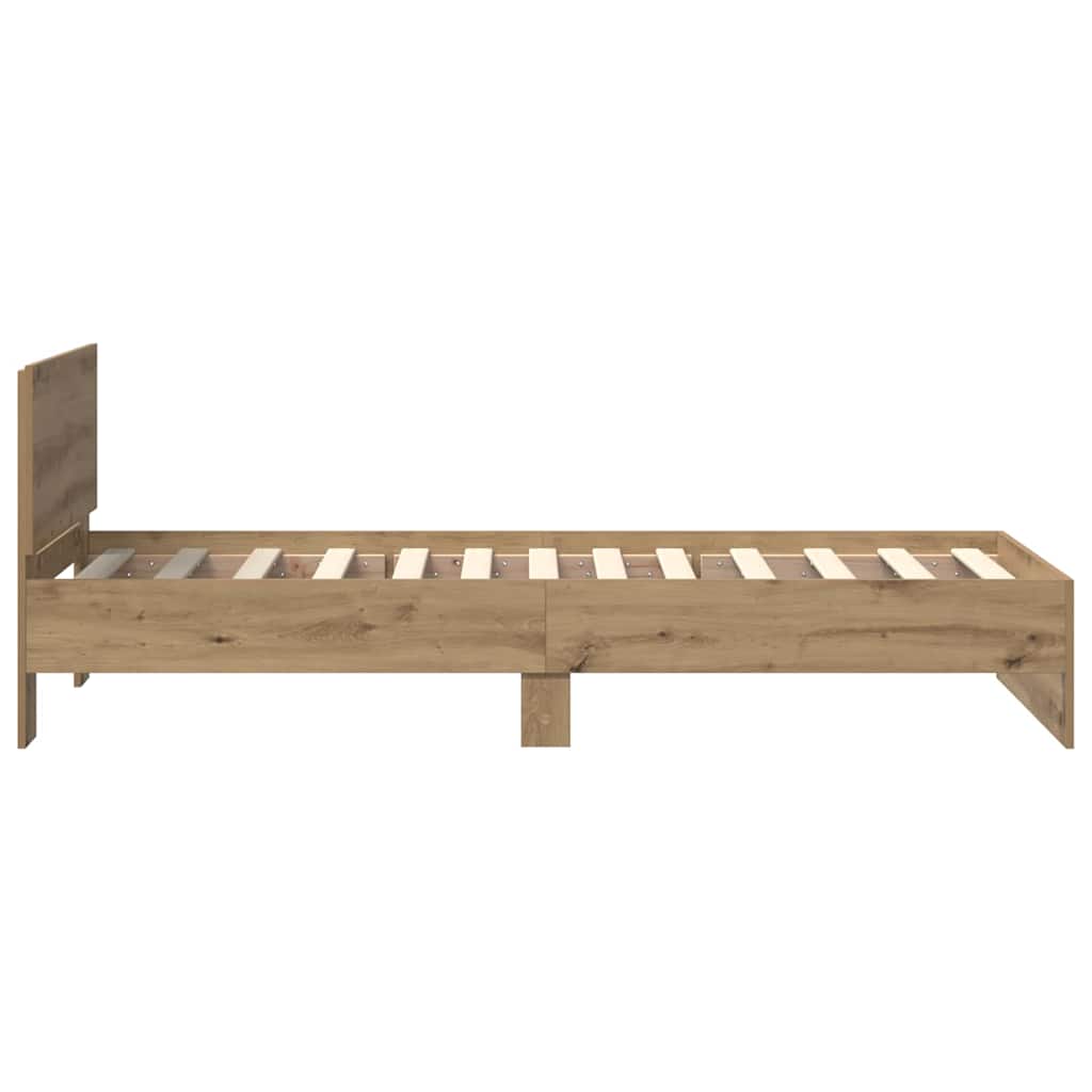 Bettrahmen mit Kopfteil Artisan-Eiche 75 x 190 cm Holzwerkstoff