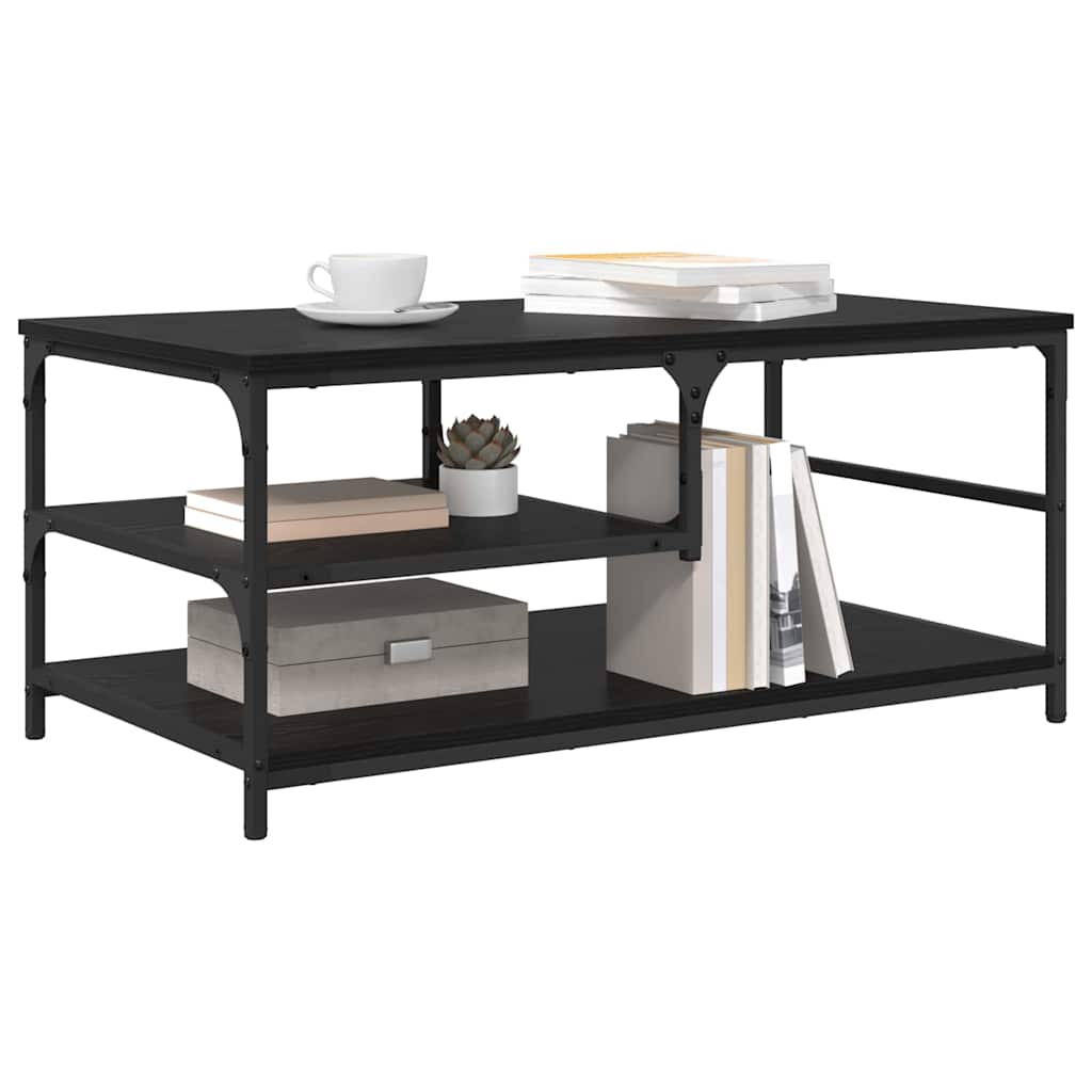 Couchtisch Schwarz Eichen-Optik 90 x 49 x 40 cm Holzwerkstoff