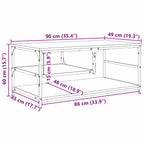 Couchtisch Schwarz Eichen-Optik 90 x 49 x 40 cm Holzwerkstoff