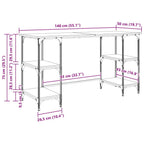 Schreibtisch mit Regal Altholz 140 x 50 x 75 cm Holzwerkstoff