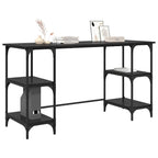 Schreibtisch mit Regal Schwarz Eichen-Optik 140 x 50 x 75 cm