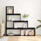 Raumteiler Bücherregal Schwarz Eichen-Optik