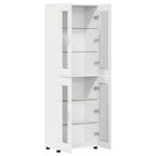 Highboard mit Regal FLORIN Weiß 60 x 35 x 182 cm Holzwerkstoff