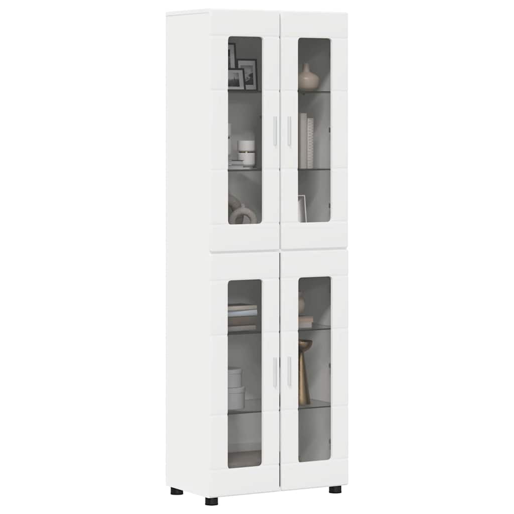 Highboard mit Regal FLORIN Weiß 60 x 35 x 182 cm Holzwerkstoff