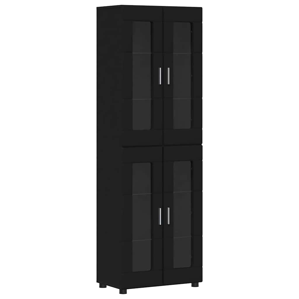 Highboard mit Tür FLORIN Schwarz 60 x 35 x 182 cm Holzwerkstoff