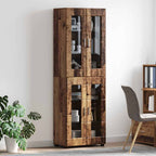 Highboard mit Tür FLORIN Altholz 60 x 35 x 182 cm Holzwerkstoff