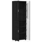 Highboard mit Tür FLORIN Schwarz 60 x 35 x 182 cm Holzwerkstoff