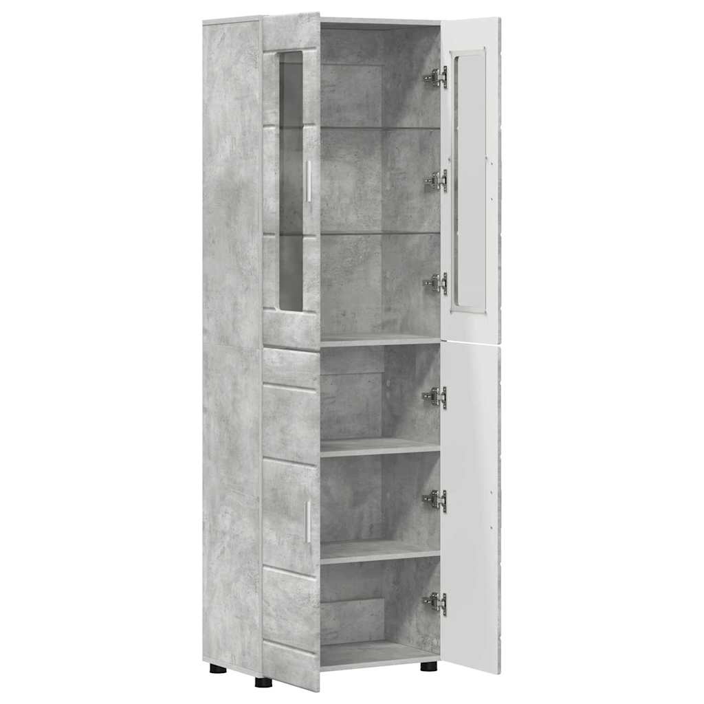 Highboard FLORIN Beton Grau 60 x 35 x 182 cm Holzwerkstoff
