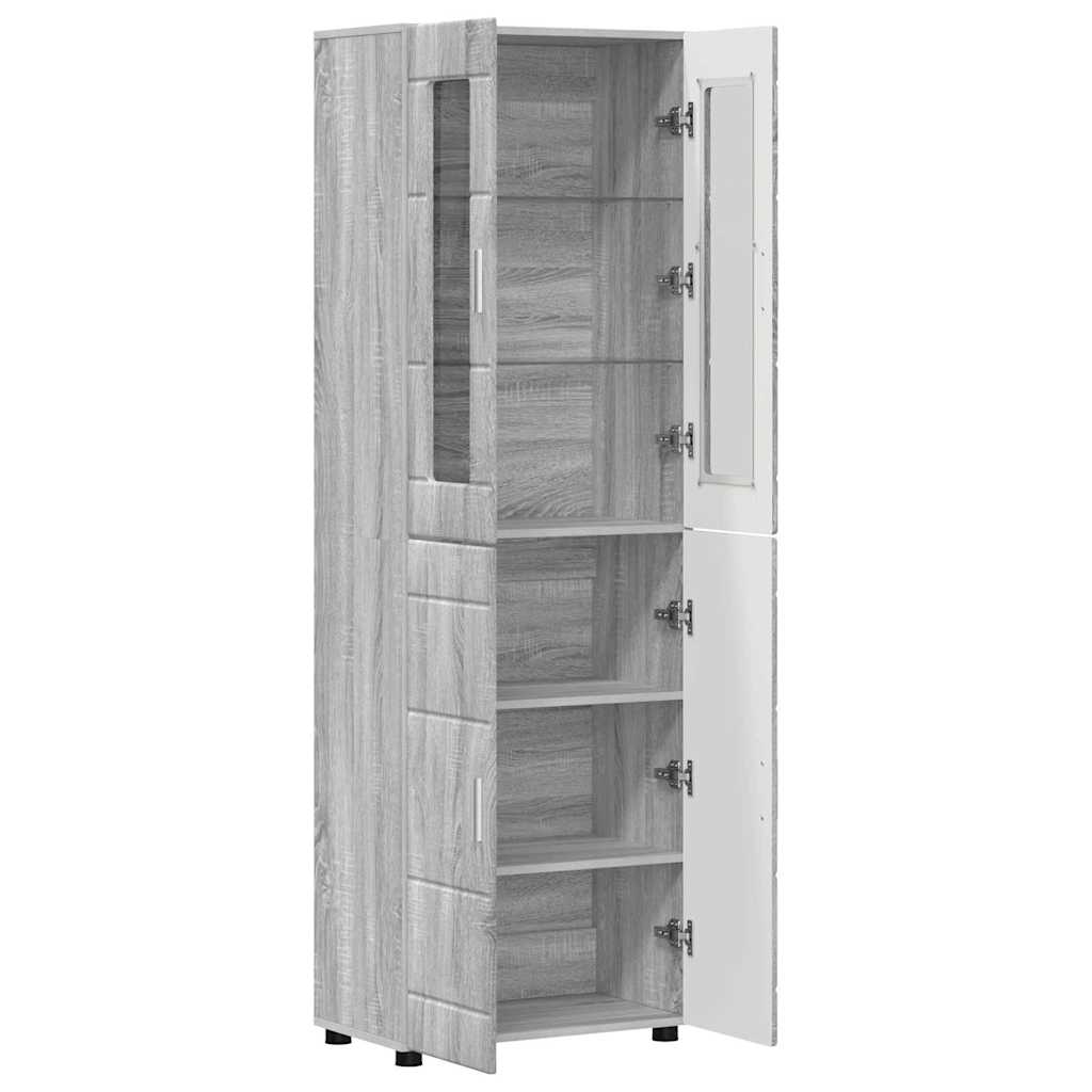 Highboard FLORIN Graues Sonoma 60 x 35 x 182 cm Holzwerkstoff