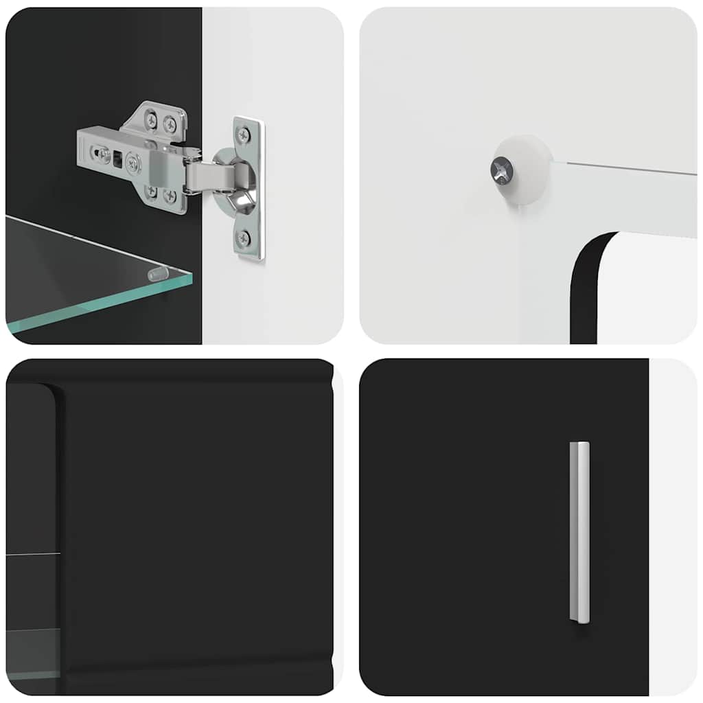 TV-Schrankset mit Schubladen FLORIN 3 pcs Schwarz Holzwerkstoff