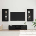 TV-Schrankset mit Schubladen FLORIN 3 pcs Schwarz Holzwerkstoff