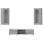 TV-Schrankset mit Tür FLORIN 3 pcs Graues Sonoma Holzwerkstoff