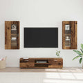 TV-Schrankset mit Schubladen FLORIN 3 pcs Altholz Holzwerkstoff