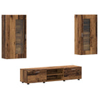 TV-Schrankset mit Schubladen FLORIN 3 pcs Altholz Holzwerkstoff
