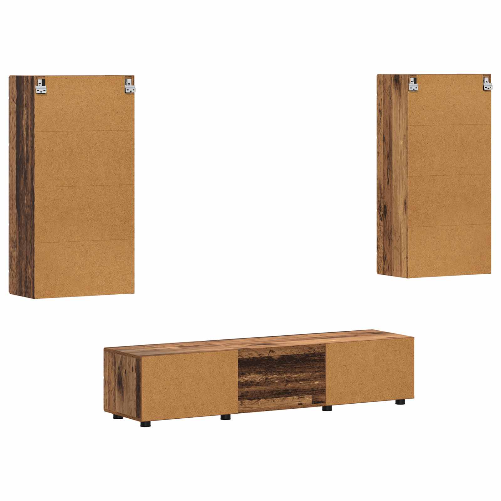 TV-Schrankset mit Schubladen FLORIN 3 pcs Altholz Holzwerkstoff