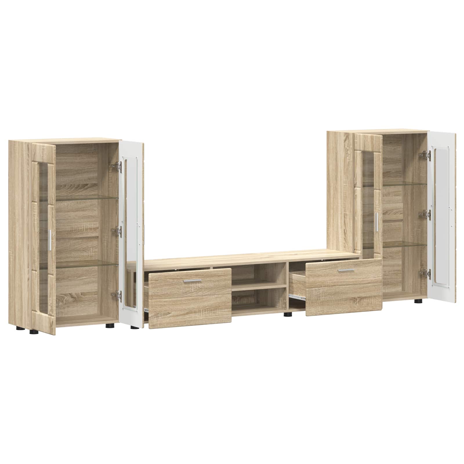 TV-Schrankset mit Regal FLORIN 3 pcs Sonoma-Eiche Holzwerkstoff