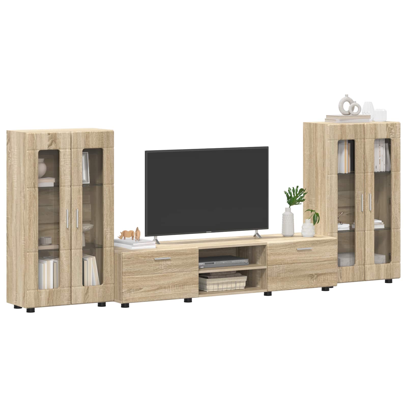 TV-Schrankset mit Regal FLORIN 3 pcs Sonoma-Eiche Holzwerkstoff