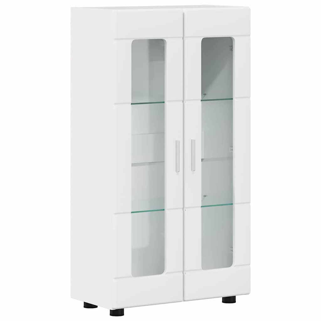 TV-Schrankset mit Tür FLORIN 3 pcs Hochglanz Weiß Holzwerkstoff