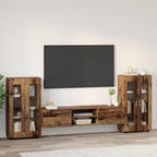 TV-Schrankset mit Schubladen FLORIN 3 pcs Altholz Holzwerkstoff