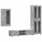 TV-Schrankset mit Regal FLORIN 3 pcs Beton Grau Holzwerkstoff