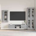 TV-Schrankset mit Tür FLORIN 3 pcs Graues Sonoma Holzwerkstoff