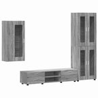 TV-Schrankset mit Tür FLORIN 3 pcs Graues Sonoma Holzwerkstoff