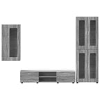 TV-Schrankset mit Tür FLORIN 3 pcs Graues Sonoma Holzwerkstoff