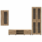 TV-Schrankset mit Tür FLORIN 3 pcs Artisan-Eiche Holzwerkstoff