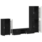 TV-Schrankset mit Schubladen FLORIN 3 pcs Schwarz Holzwerkstoff