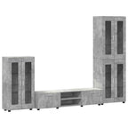 TV-Schrankset mit Regal FLORIN 3 pcs Beton Grau Holzwerkstoff