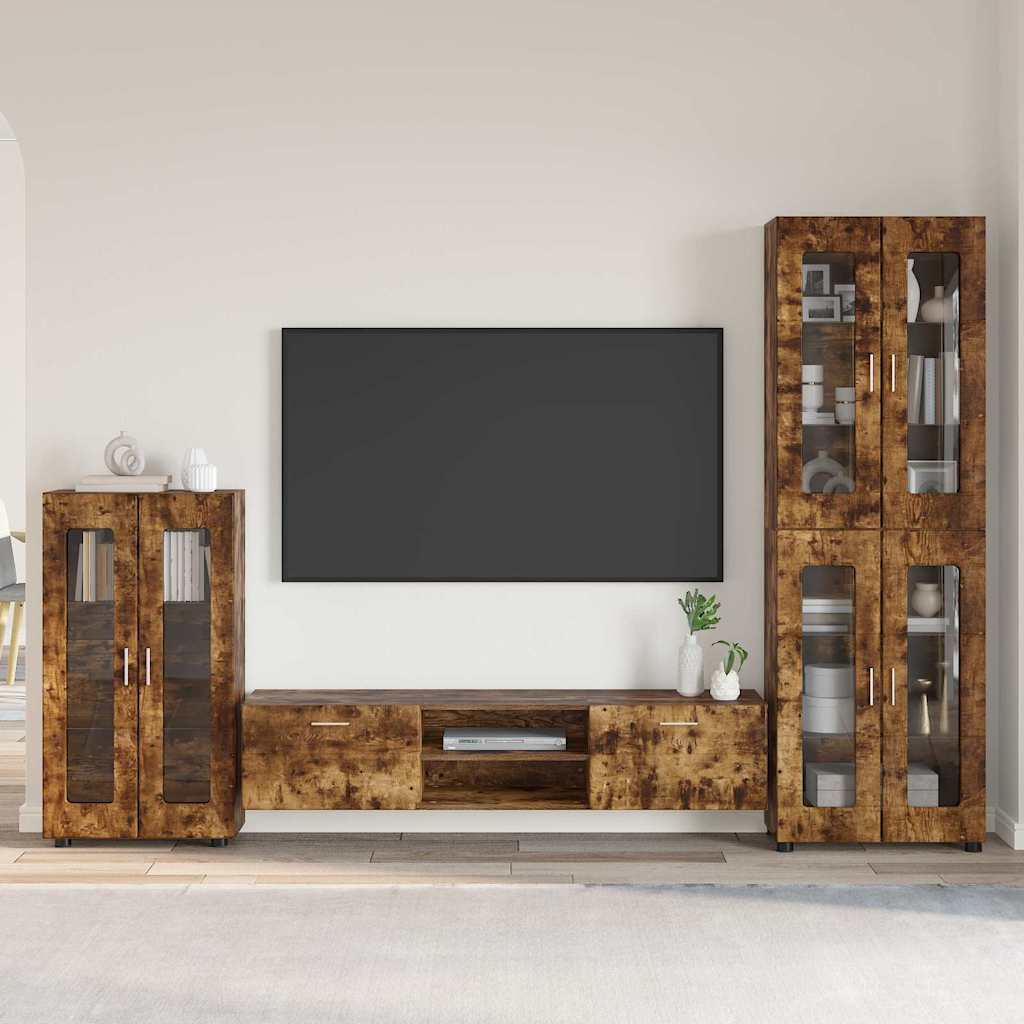 TV-Schrankset FLORIN 3 pcs Geräucherte Eiche Holzwerkstoff