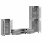 TV-Schrankset mit Tür FLORIN 3 pcs Graues Sonoma Holzwerkstoff