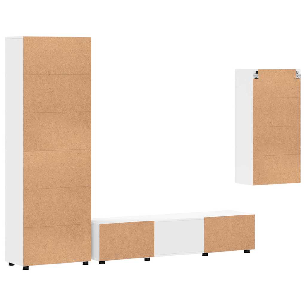 TV-Schrankset mit Schubladen FLORIN 3 pcs Weiß Holzwerkstoff