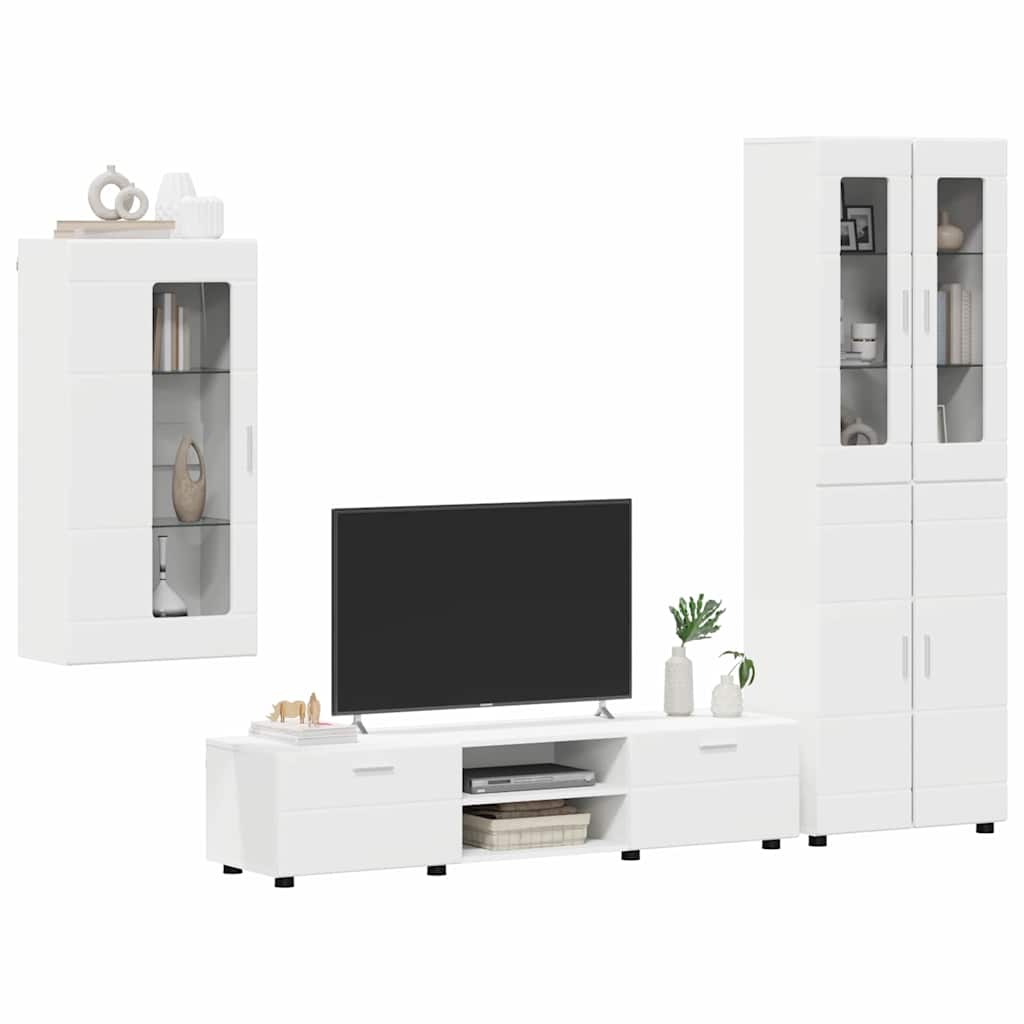 TV-Schrankset mit Schubladen FLORIN 3 pcs Weiß Holzwerkstoff