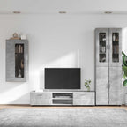 TV-Schrankset mit Regal FLORIN 3 pcs Beton Grau Holzwerkstoff