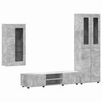 TV-Schrankset mit Regal FLORIN 3 pcs Beton Grau Holzwerkstoff