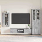 TV-Schrankset mit Tür FLORIN 3 pcs Graues Sonoma Holzwerkstoff