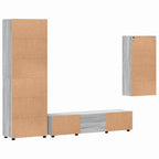 TV-Schrankset mit Tür FLORIN 3 pcs Graues Sonoma Holzwerkstoff