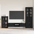 TV-Schrankset mit Schubladen FLORIN 3 pcs Schwarz Holzwerkstoff
