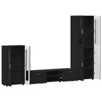TV-Schrankset mit Schubladen FLORIN 3 pcs Schwarz Holzwerkstoff