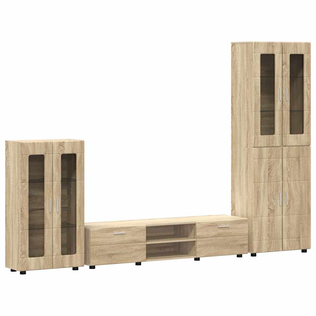 TV-Schrankset mit Regal FLORIN 3 pcs Sonoma-Eiche Holzwerkstoff
