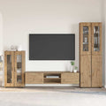 TV-Schrankset mit Tür FLORIN 3 pcs Artisan-Eiche Holzwerkstoff