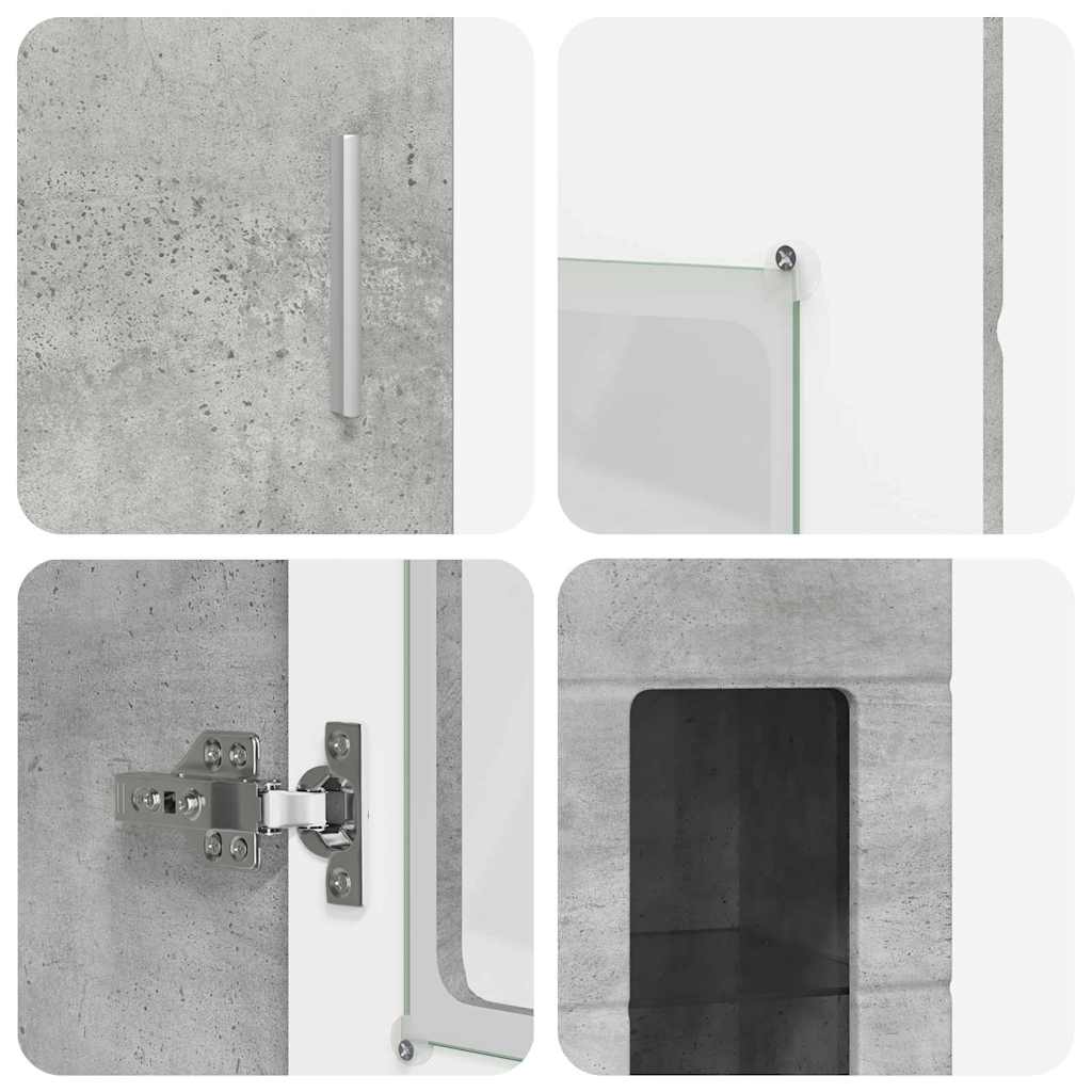 TV-Schrankset mit Regal FLORIN 3 pcs Beton Grau Holzwerkstoff