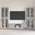 TV-Schrankset mit Regal FLORIN 3 pcs Beton Grau Holzwerkstoff
