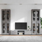 TV-Schrankset mit Tür FLORIN 3 pcs Graues Sonoma Holzwerkstoff