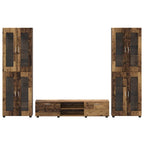 TV-Schrankset mit Schubladen FLORIN 3 pcs Altholz Holzwerkstoff