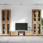 TV-Schrankset mit Tür FLORIN 3 pcs Artisan-Eiche Holzwerkstoff